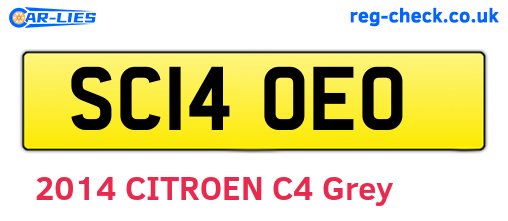 SC14OEO are the vehicle registration plates.