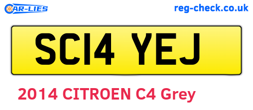 SC14YEJ are the vehicle registration plates.