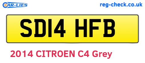 SD14HFB are the vehicle registration plates.