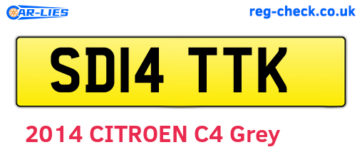 SD14TTK are the vehicle registration plates.