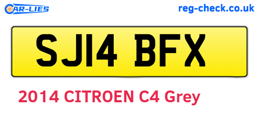 SJ14BFX are the vehicle registration plates.