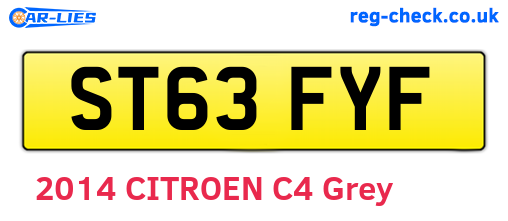 ST63FYF are the vehicle registration plates.