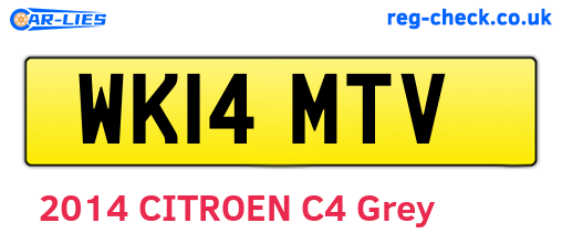 WK14MTV are the vehicle registration plates.