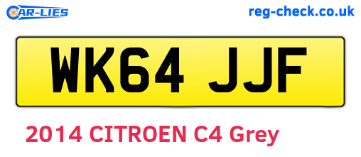 WK64JJF are the vehicle registration plates.