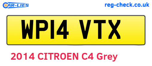 WP14VTX are the vehicle registration plates.