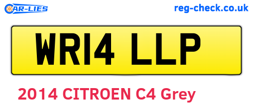WR14LLP are the vehicle registration plates.