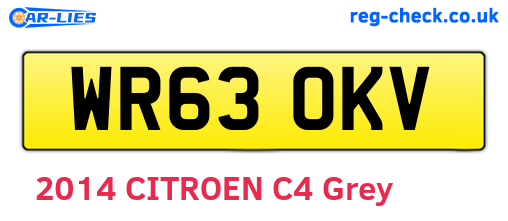 WR63OKV are the vehicle registration plates.