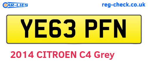 YE63PFN are the vehicle registration plates.