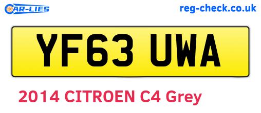 YF63UWA are the vehicle registration plates.