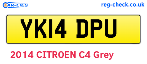 YK14DPU are the vehicle registration plates.
