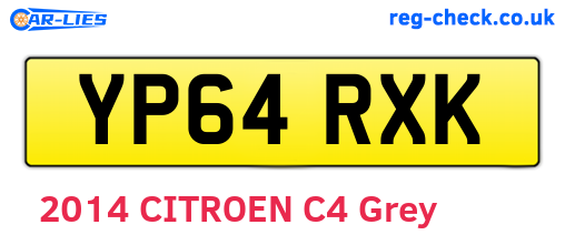 YP64RXK are the vehicle registration plates.