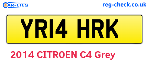 YR14HRK are the vehicle registration plates.