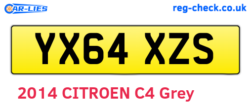 YX64XZS are the vehicle registration plates.