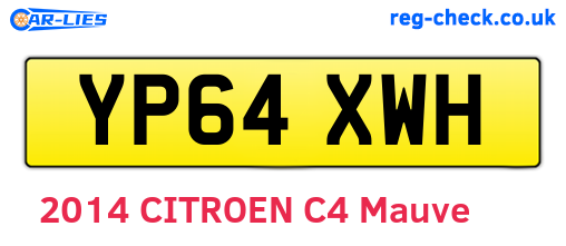 YP64XWH are the vehicle registration plates.