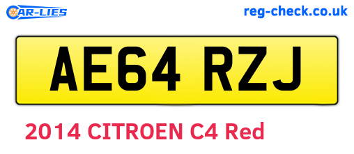 AE64RZJ are the vehicle registration plates.