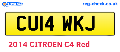 CU14WKJ are the vehicle registration plates.