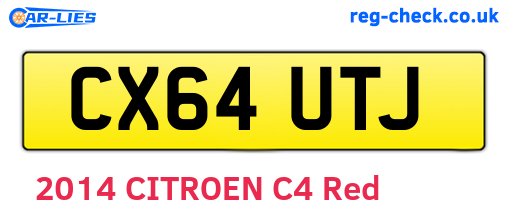 CX64UTJ are the vehicle registration plates.
