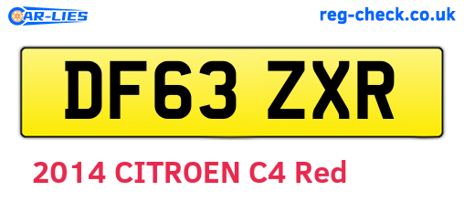 DF63ZXR are the vehicle registration plates.