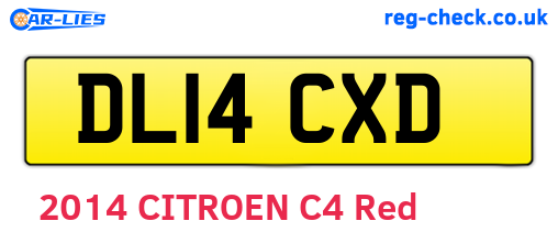 DL14CXD are the vehicle registration plates.