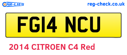FG14NCU are the vehicle registration plates.