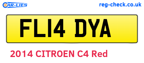 FL14DYA are the vehicle registration plates.