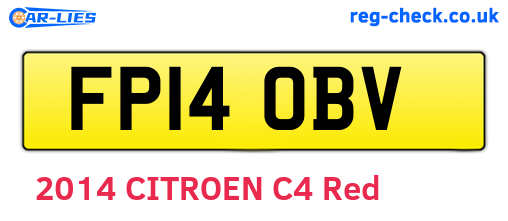 FP14OBV are the vehicle registration plates.