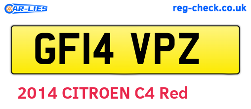 GF14VPZ are the vehicle registration plates.