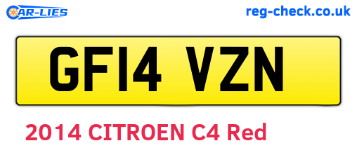 GF14VZN are the vehicle registration plates.