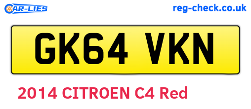 GK64VKN are the vehicle registration plates.