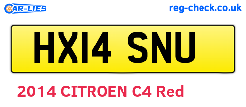 HX14SNU are the vehicle registration plates.