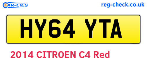 HY64YTA are the vehicle registration plates.