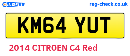 KM64YUT are the vehicle registration plates.
