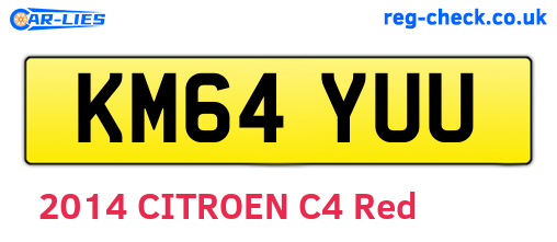 KM64YUU are the vehicle registration plates.