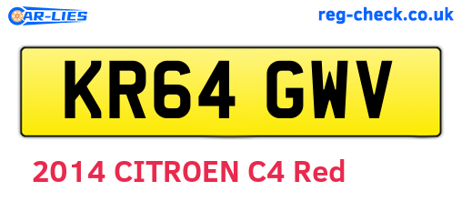 KR64GWV are the vehicle registration plates.