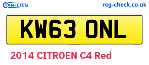 KW63ONL are the vehicle registration plates.