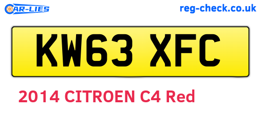 KW63XFC are the vehicle registration plates.