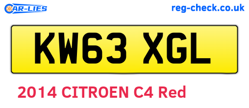 KW63XGL are the vehicle registration plates.