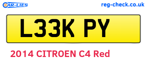 L33KPY are the vehicle registration plates.