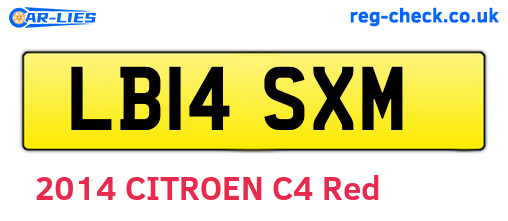 LB14SXM are the vehicle registration plates.
