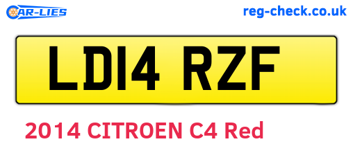 LD14RZF are the vehicle registration plates.