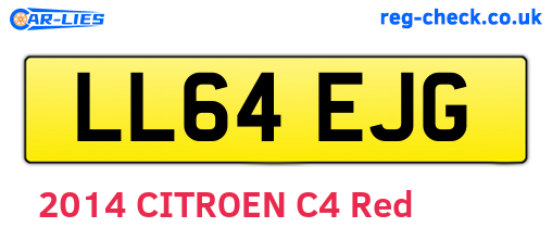 LL64EJG are the vehicle registration plates.