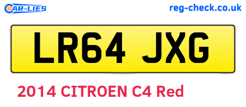 LR64JXG are the vehicle registration plates.