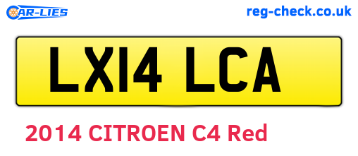 LX14LCA are the vehicle registration plates.