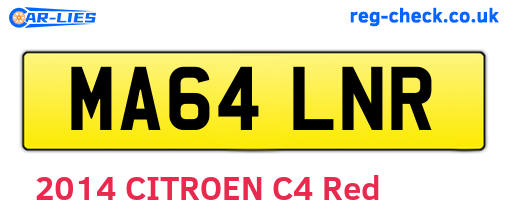 MA64LNR are the vehicle registration plates.