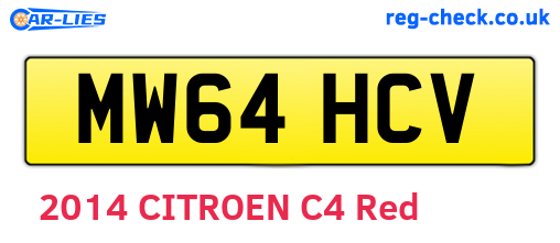 MW64HCV are the vehicle registration plates.