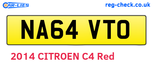 NA64VTO are the vehicle registration plates.