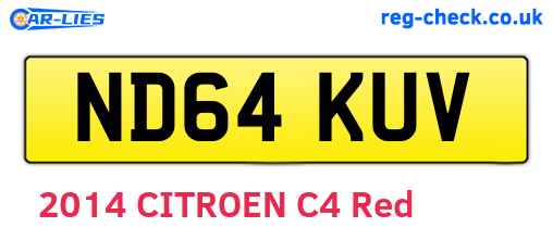 ND64KUV are the vehicle registration plates.