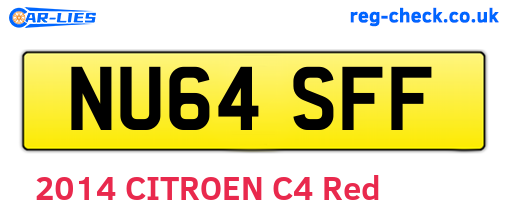 NU64SFF are the vehicle registration plates.