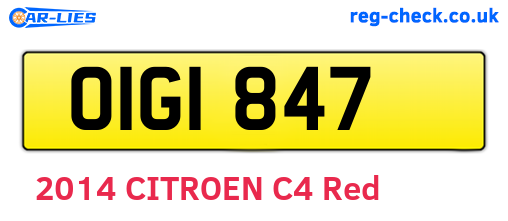 OIG1847 are the vehicle registration plates.
