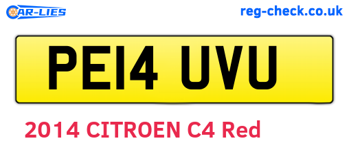 PE14UVU are the vehicle registration plates.
